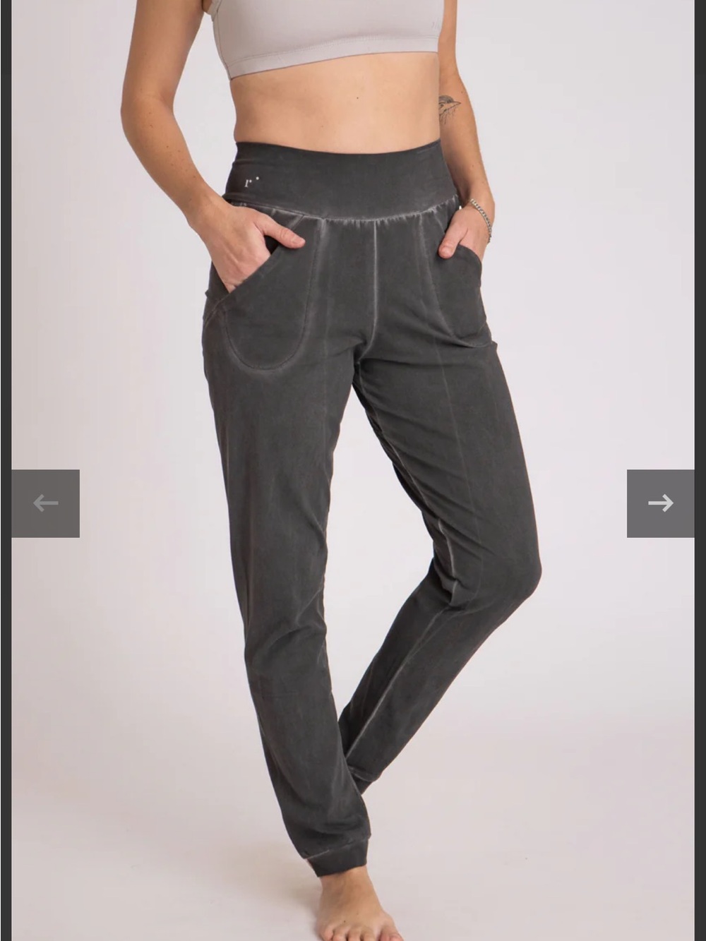 Stonewashed ripple yoga pants organic cotton